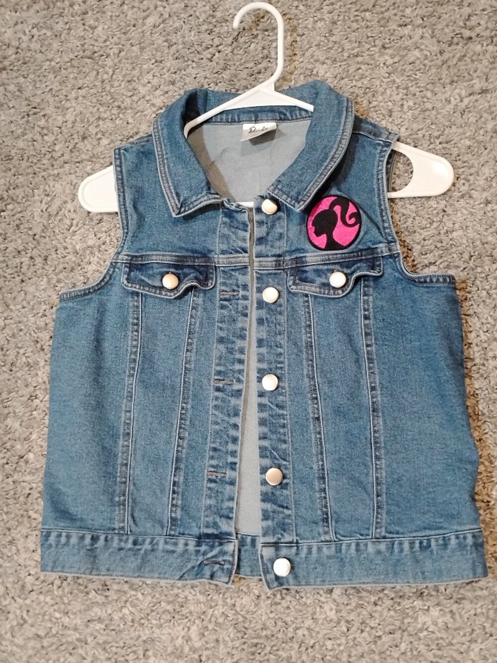 Mattel® Barbie Girls XXL (18) Denim Jean Vest – Pink Barbie Graphic